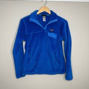 Patagonia Re-Tool 1/4 Snap Fleece Pullover Women's Size S Snap T Royal Blue